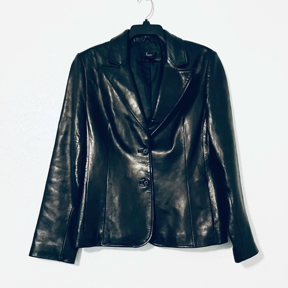 Frenchi Jackets & Blazers - Frenchi Lambskin Leather Blazer (Black)